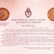 Fomento a la inmigración, 1812