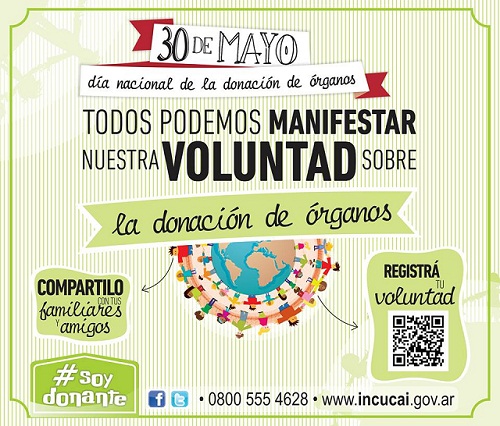 Flyer Donación de órganos, INCUCAI 2014.